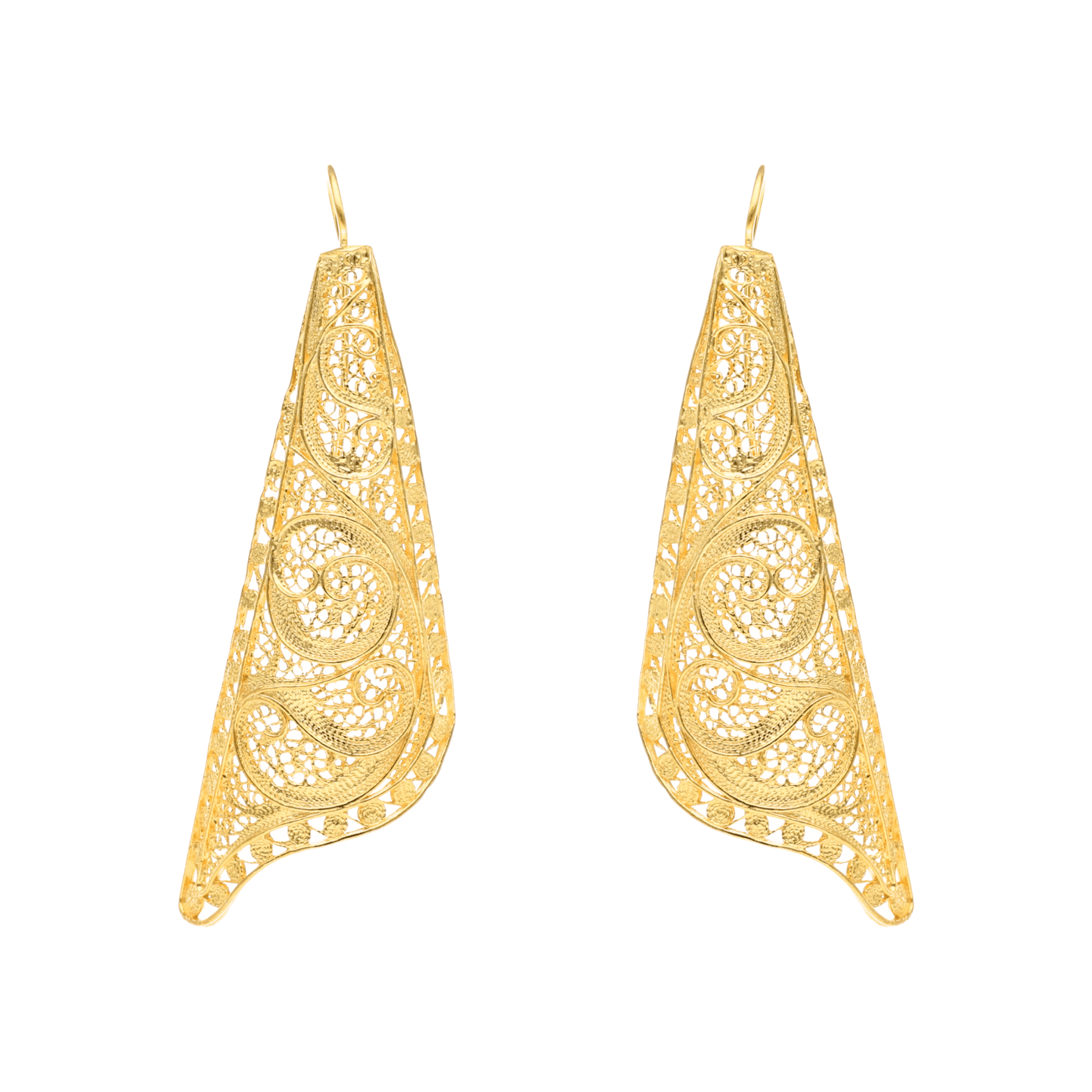 Brincos Freya em Prata Dourada - Loja do Ouro