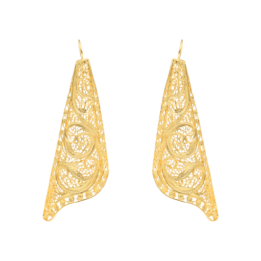 Brincos Freya em Prata Dourada - Loja do Ouro