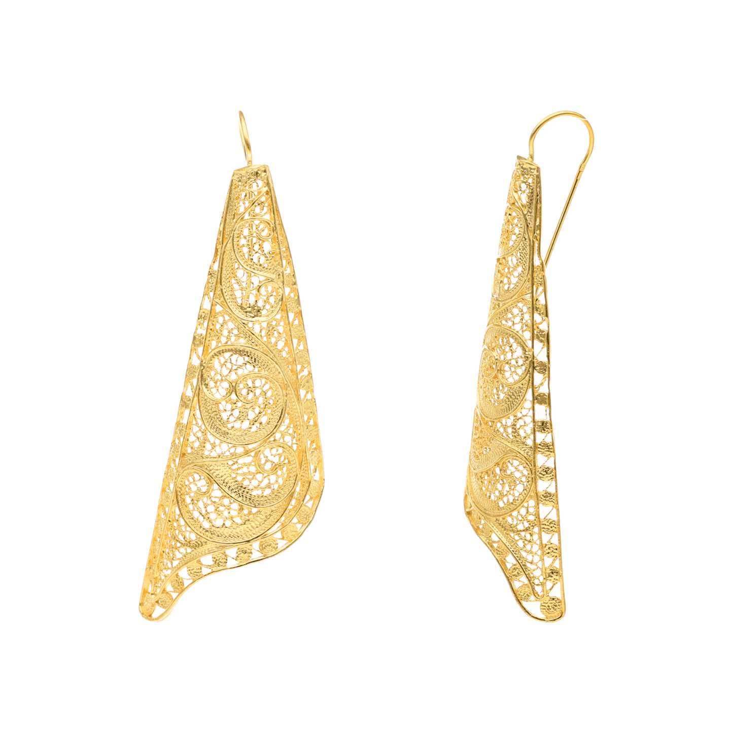 Brincos Freya em Prata Dourada - Loja do Ouro