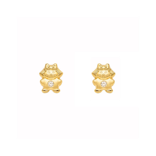 Brincos Menina em Ouro 19kl com Zircónia (8.7mm) - Loja do Ouro