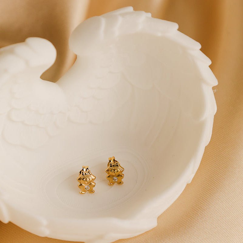 Brincos Menina em Ouro 19kl com Zircónia (8.7mm) - Loja do Ouro