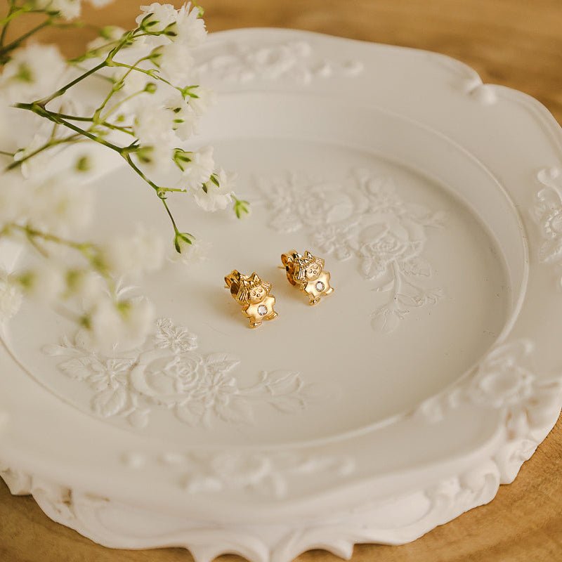 Brincos Menina em Ouro 19kl com Zircónia (8.7mm) - Loja do Ouro