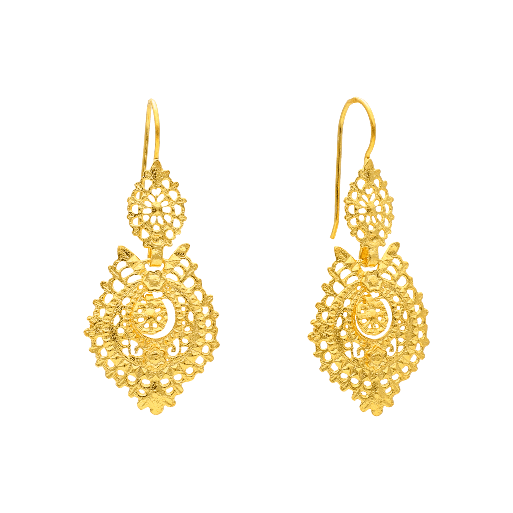 Brincos Rainha em Prata Dourada (3.7cm) - Loja do Ouro