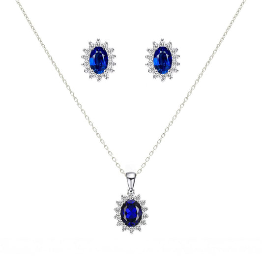 Conjunto Fio e Brincos Lady Di em Prata (43cm) - Loja do Ouro