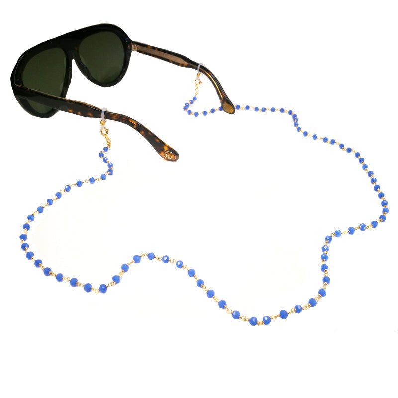 Corrente Glamour com Contas Azul Marinho - Loja do Ouro