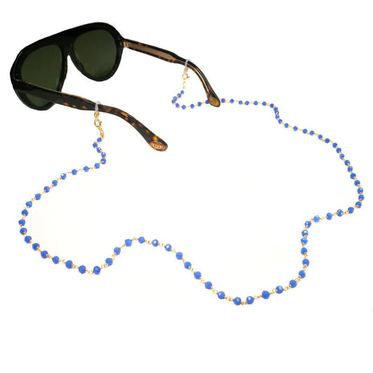 Corrente Glamour com Contas Azul Marinho - Loja do Ouro