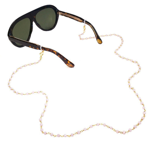 Corrente Glamour com Contas Rosa - Loja do Ouro