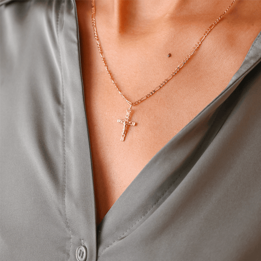 Crucifixo em Ouro 19kl com Efeito Corrente (1.7cm) - Loja do Ouro