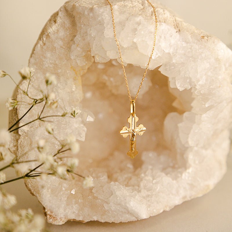 Crucifixo em Ouro 19kl com Efeito Escovado (2cm) - Loja do Ouro