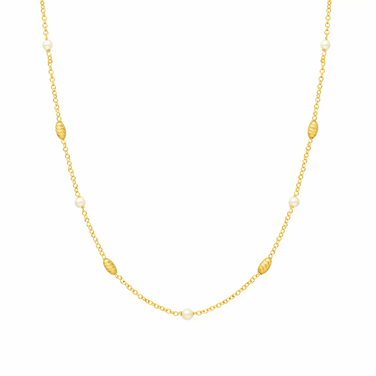 Fio Amélia em Prata Dourada (38cm) - Loja do Ouro