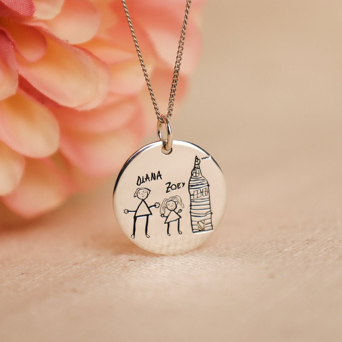 Fio Dia da Mãe em Prata com Desenho Personalizável - Loja do Ouro