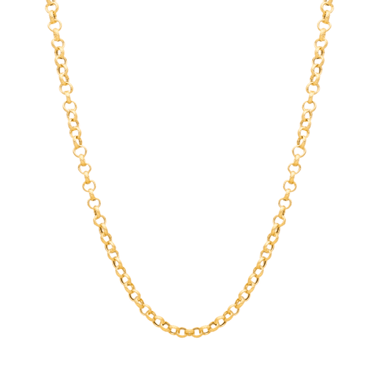 Fio Elos Portugueses em Ouro 19kl com Efeito Martelado (46cm) - Loja do Ouro