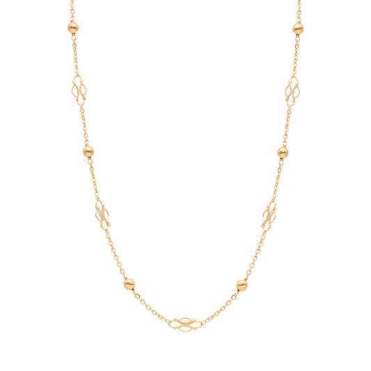 Fio em Ouro 19kl com Elos Trabalhados e Esferas (49cm) - Loja do Ouro