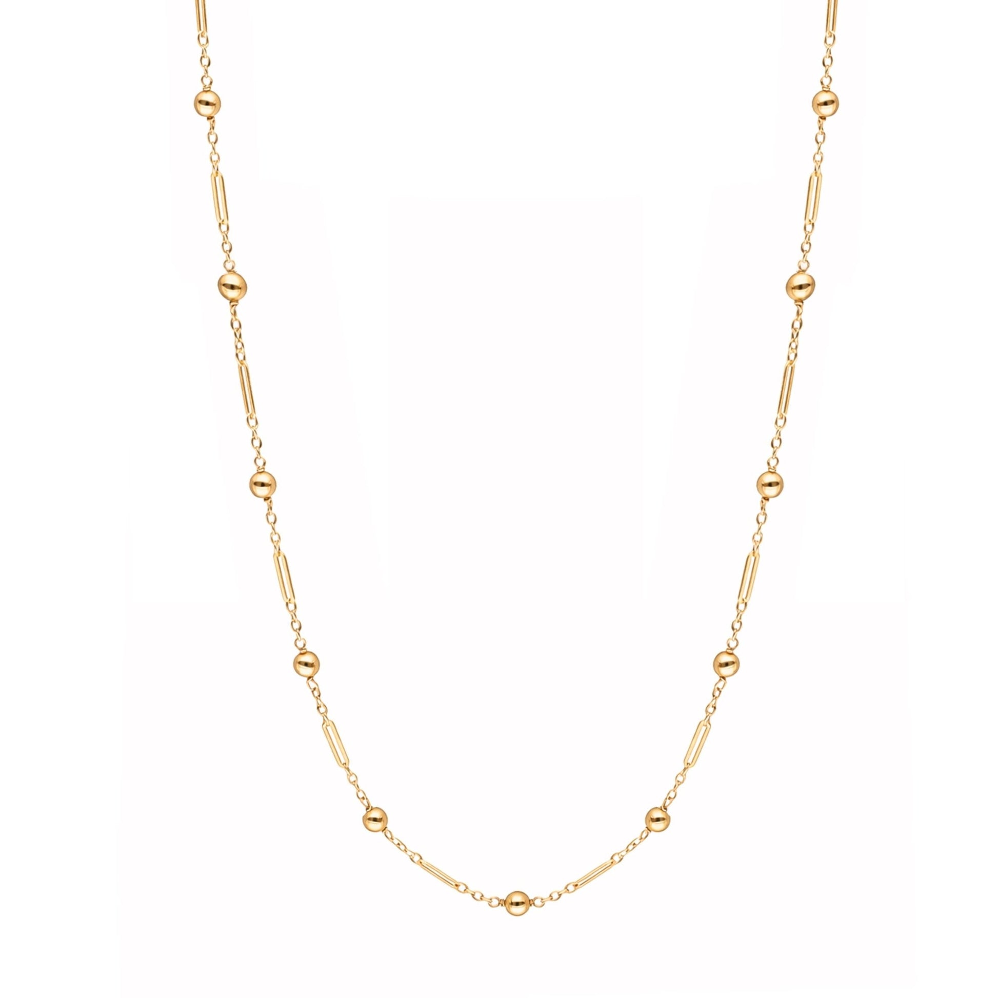 Fio em Ouro 19kl com Traves e Esferas (46.5cm) - Loja do Ouro