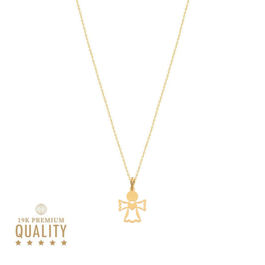 Fio em Ouro de 19kl com Anjo da Guarda Coração Recortado - Loja do Ouro