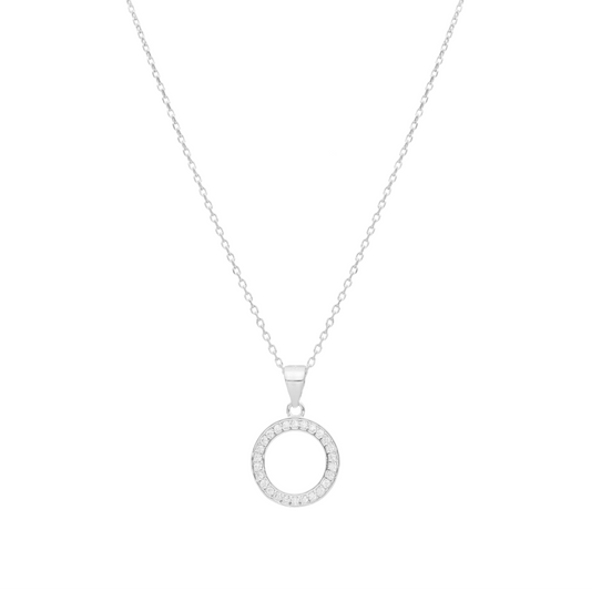 Fio em Prata com Circulo cravejado de Zircónias - Loja do Ouro