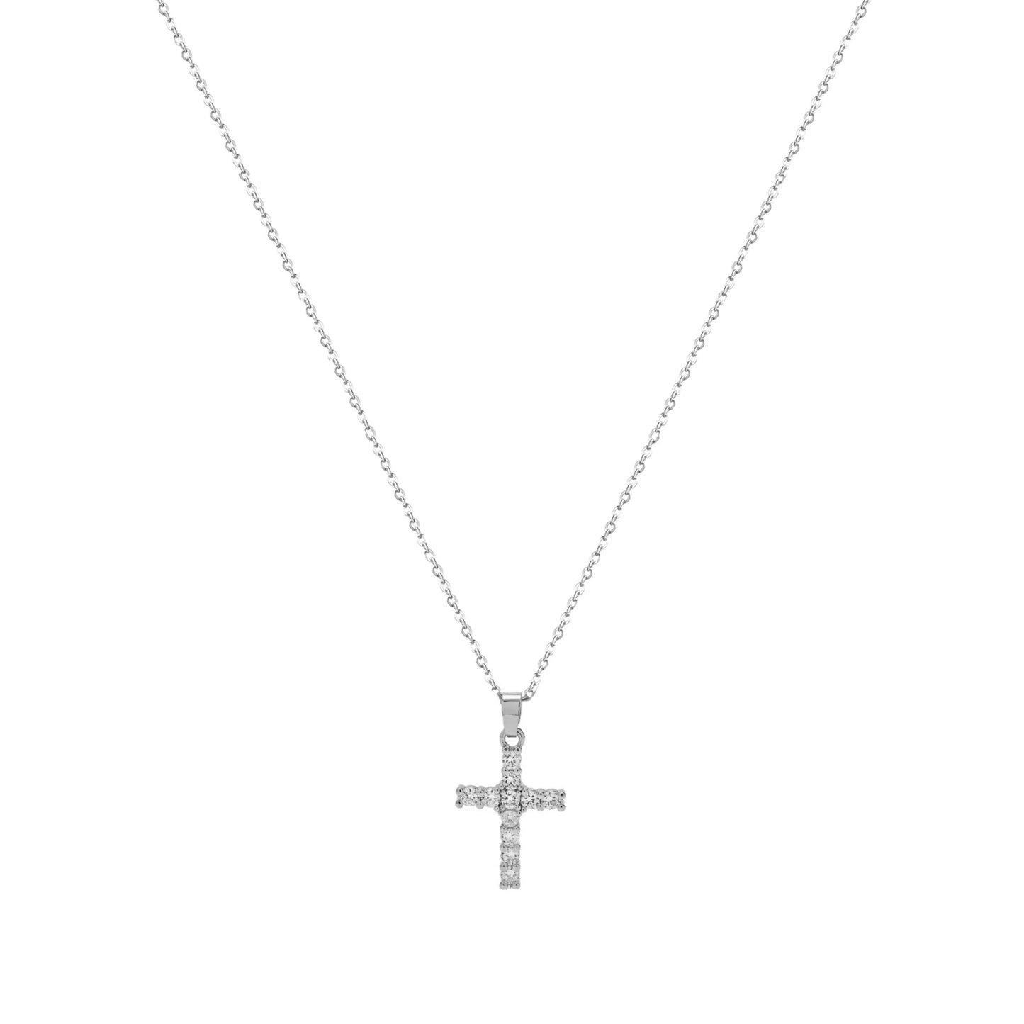 Fio em Prata com Cruz e Zircónias - Loja do Ouro