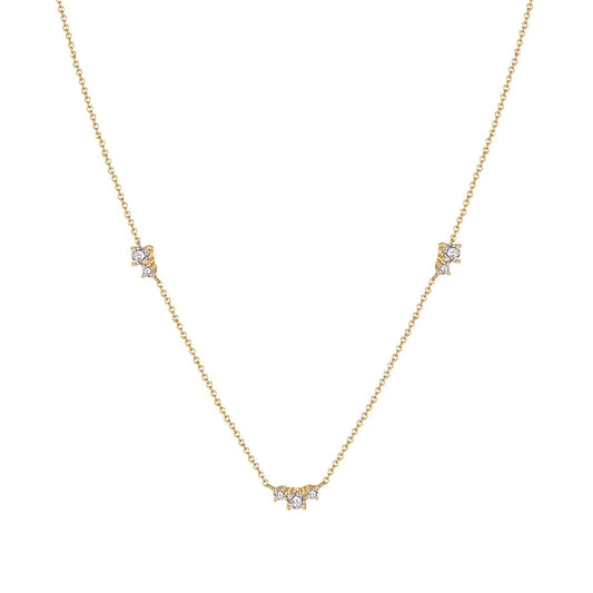 Fio em Prata Dourada com Zircónias (40cm) - Loja do Ouro