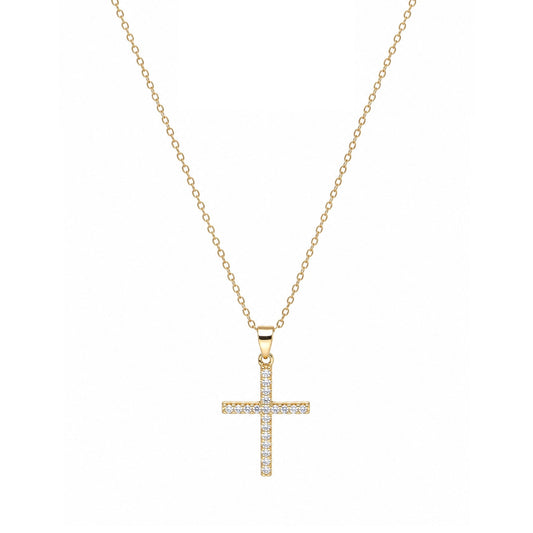 Fio em Prata Rose Gold com Cruz Cravejada de Zircónias - Loja do Ouro
