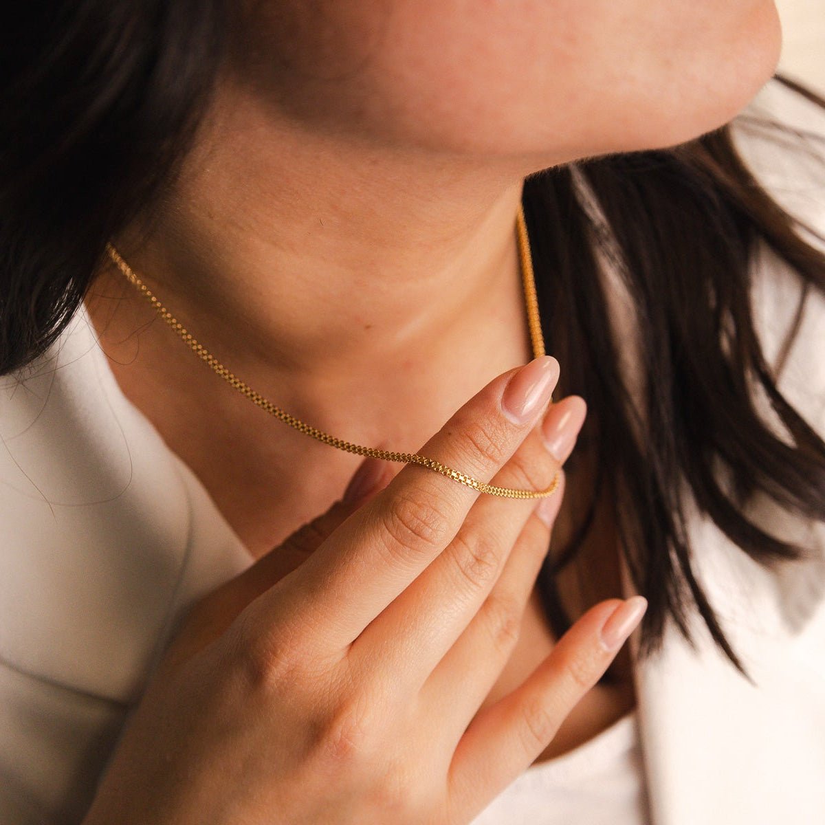 Fio Malha Batida em Ouro 19kl (44cm) - Loja do Ouro