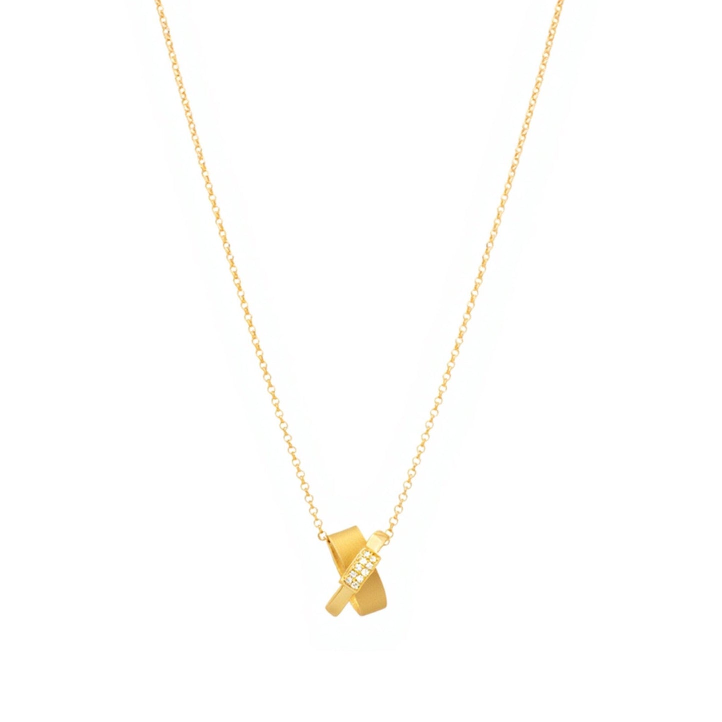 Fio Nefertiti em Prata Dourada com Zircónias (40cm) - Loja do Ouro