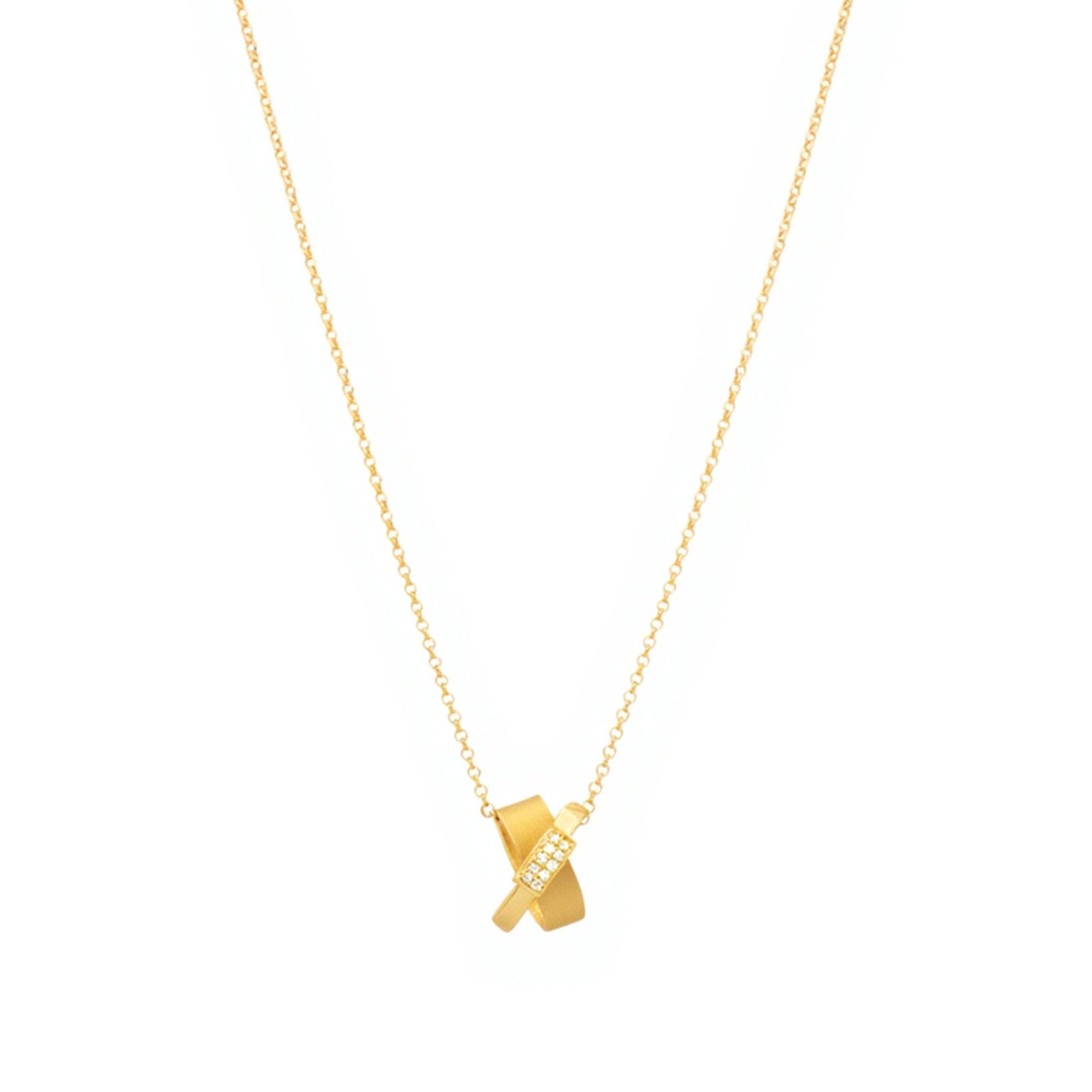 Fio Nefertiti em Prata Dourada com Zircónias (40cm) - Loja do Ouro
