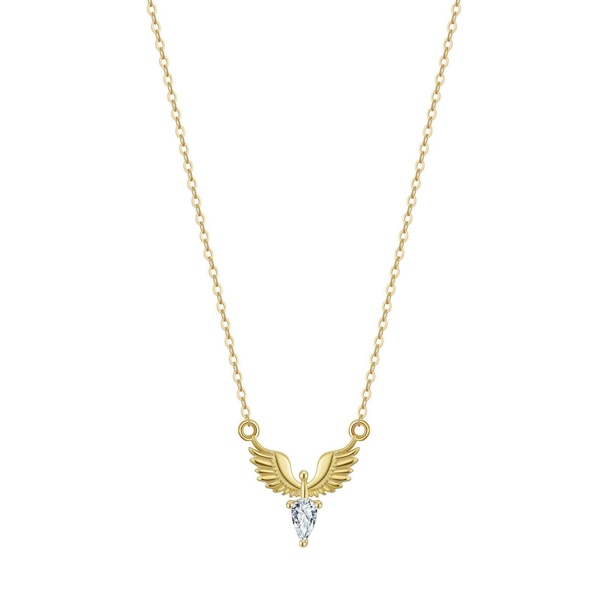 Fio Pomba em Prata Dourada com Zircónia - Loja do Ouro