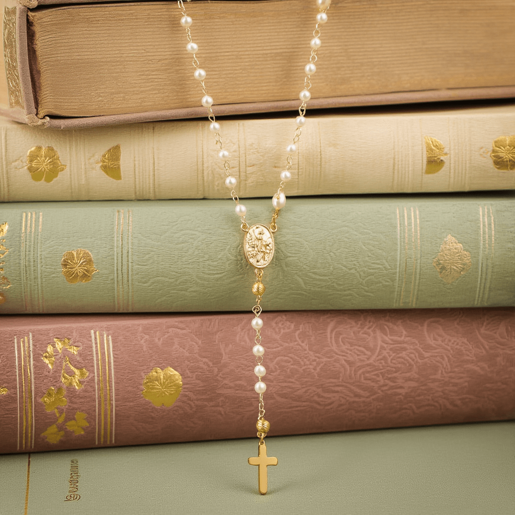 Fio Terço de Luz em Prata Dourada (51cm) - Loja do Ouro