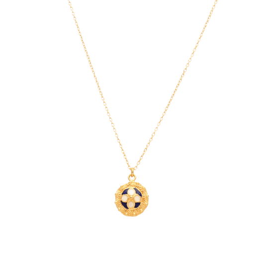 Collar tradicional en plata bañada en oro con caracoles redondos - Gold Store Premium