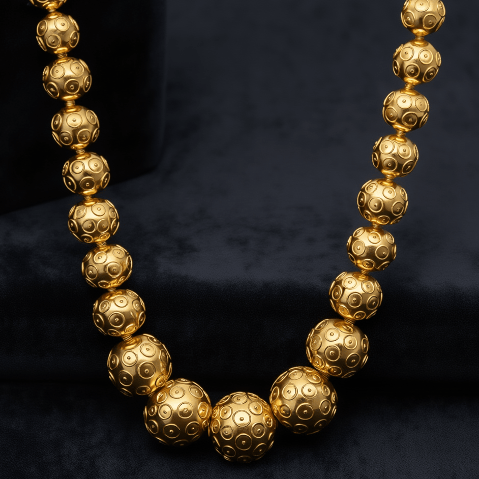 Gargantilha Bolas de Viana em Ouro 19kl (44cm) - Loja do Ouro