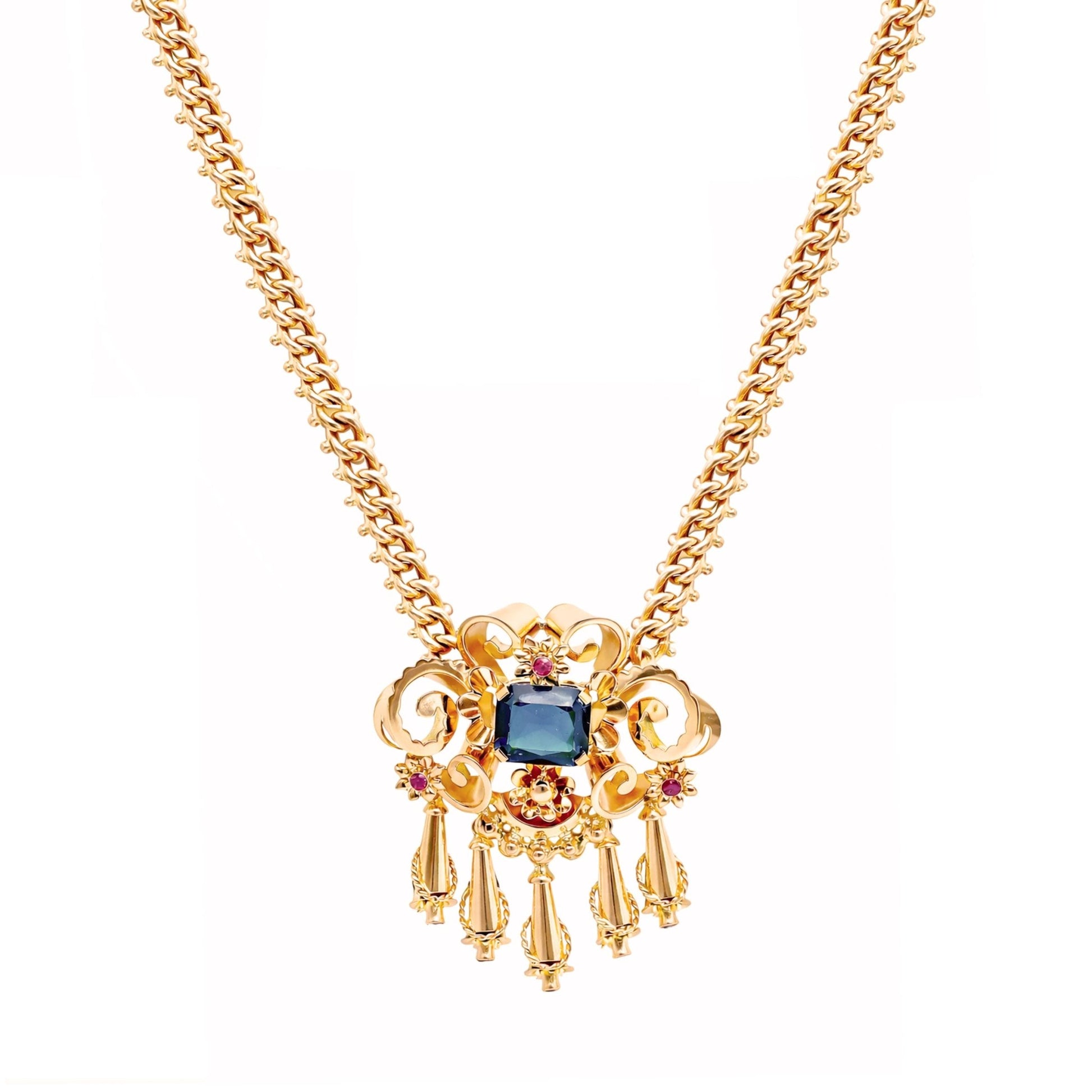 Gargantilha Dona Flor em Ouro 19kl com Zircónias Coloridas - Loja do Ouro