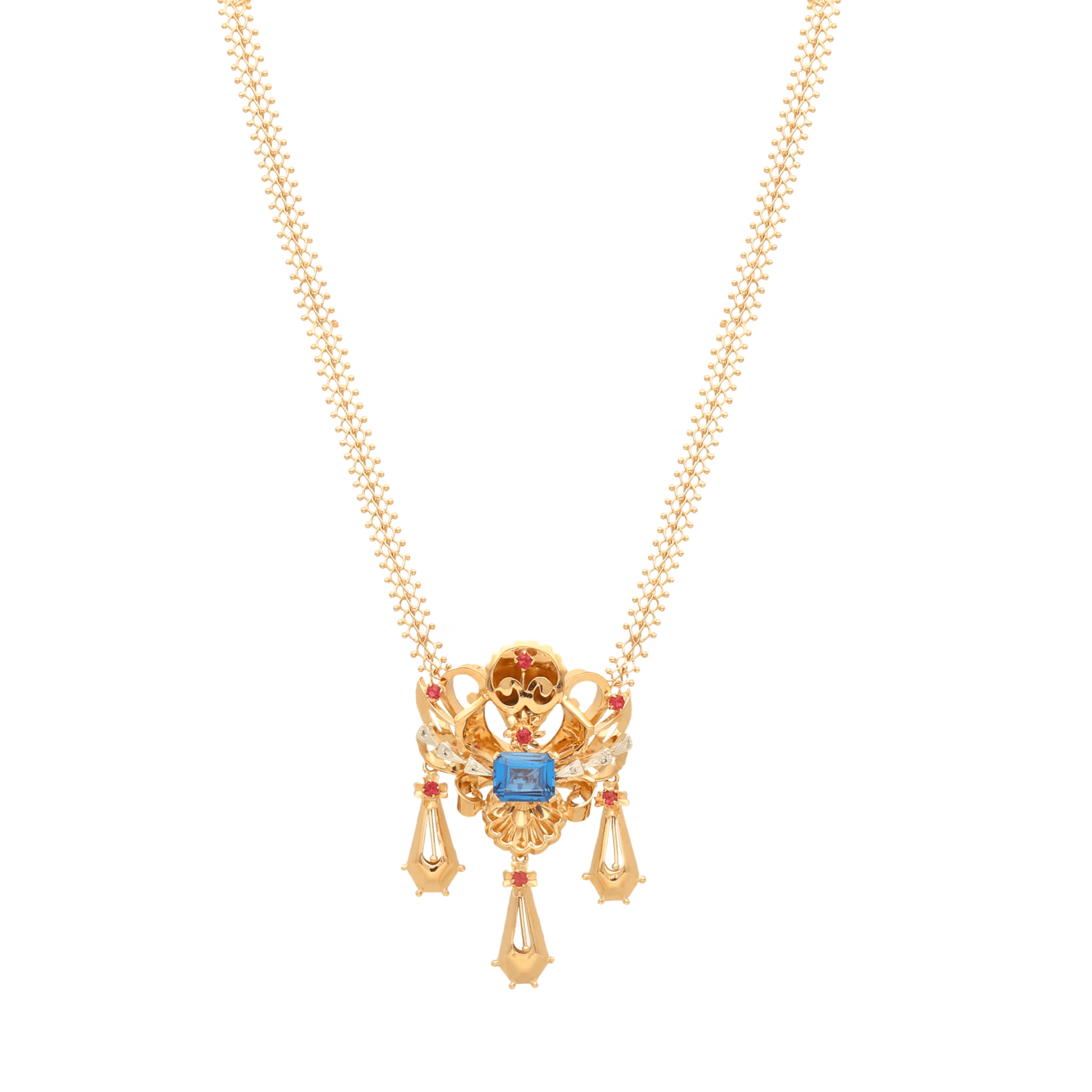 Gargantilha Dona Flora em Ouro 19kl com Espinela e Zircónias (43cm) - Loja do Ouro