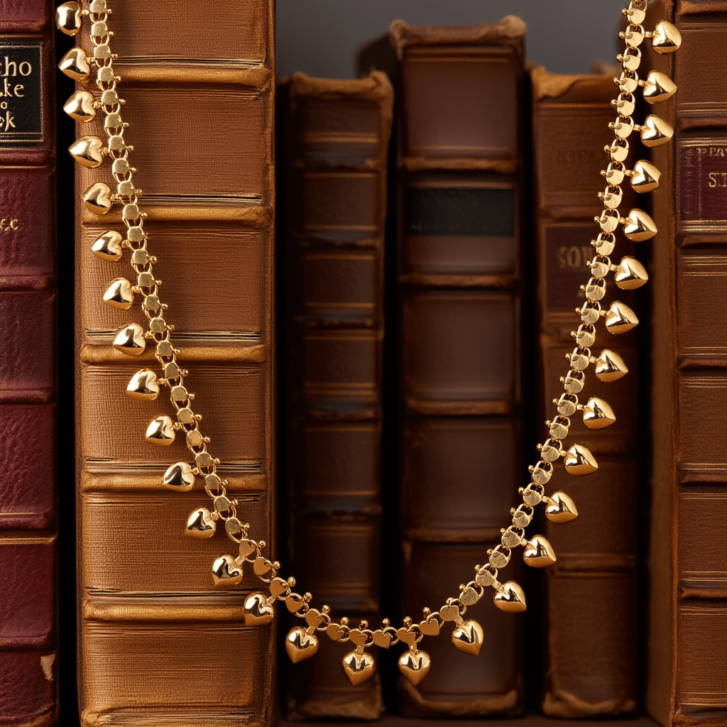 Gargantilha em Ouro 19kl com Corações (45cm) - Loja do Ouro