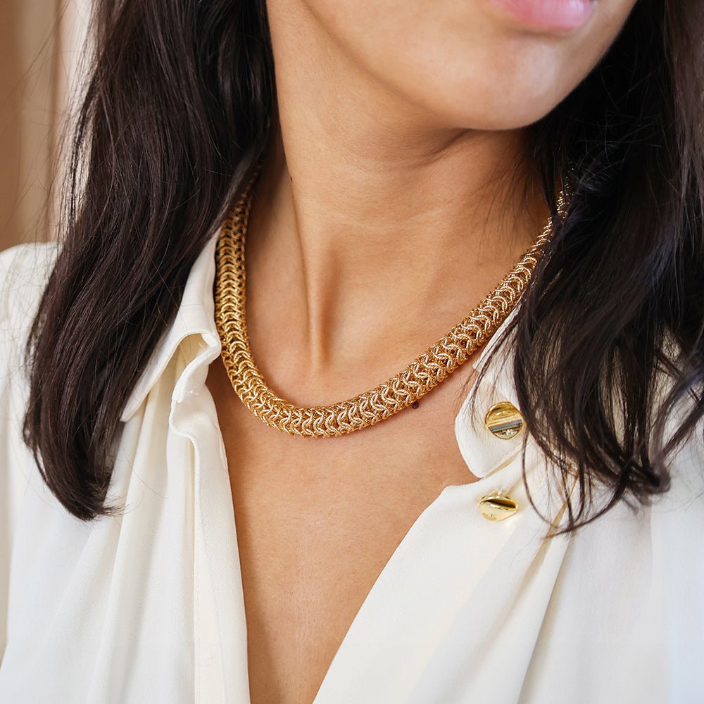 Gargantilha Malha Trigo em Ouro 19kl (45cm) - Loja do Ouro