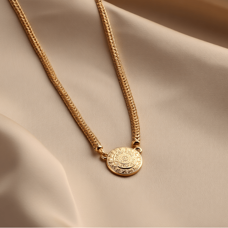 Gargantilha Ouro 19kl Malha Trigo com Medalhão Imperial (43cm) - Loja do Ouro