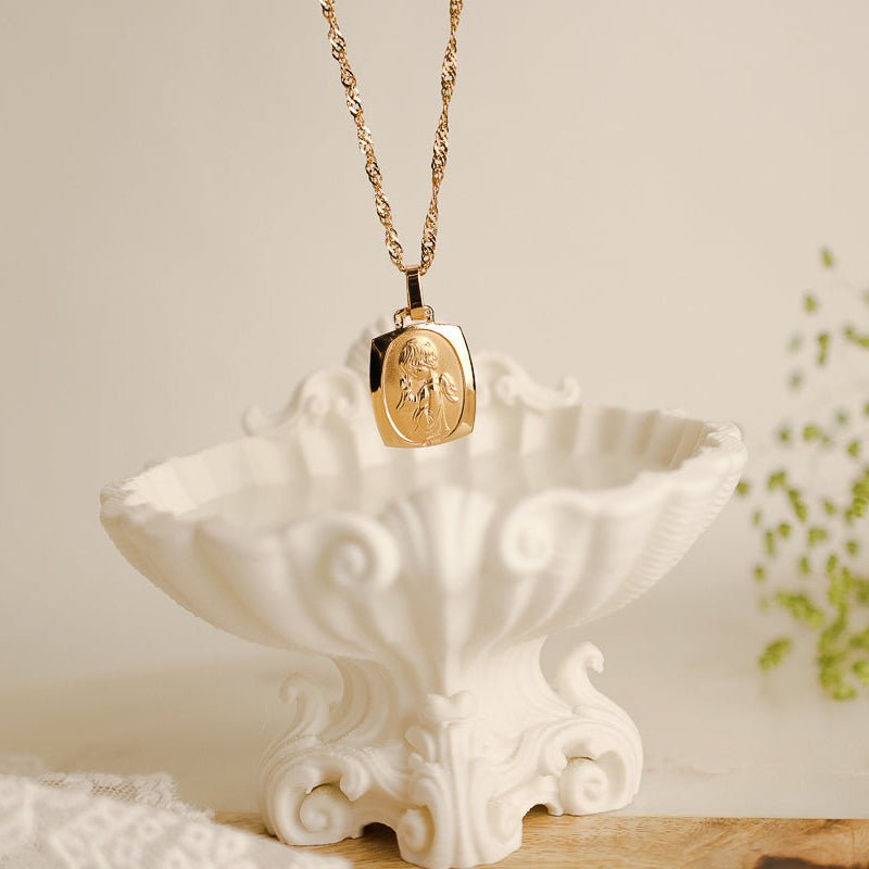 Medalha Anjo da Guarda em Ouro 19kl (1.6cm) - Loja do Ouro