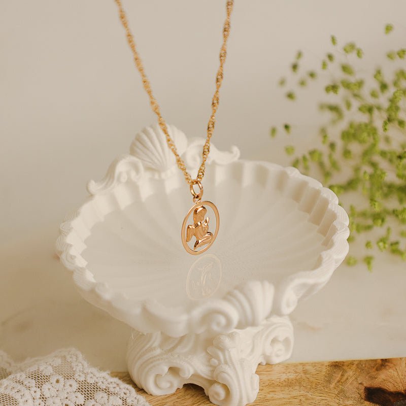 Medalha Anjo da Guarda em Ouro de 19,2kl com Aro Redondo (1.64cm) - Loja do Ouro