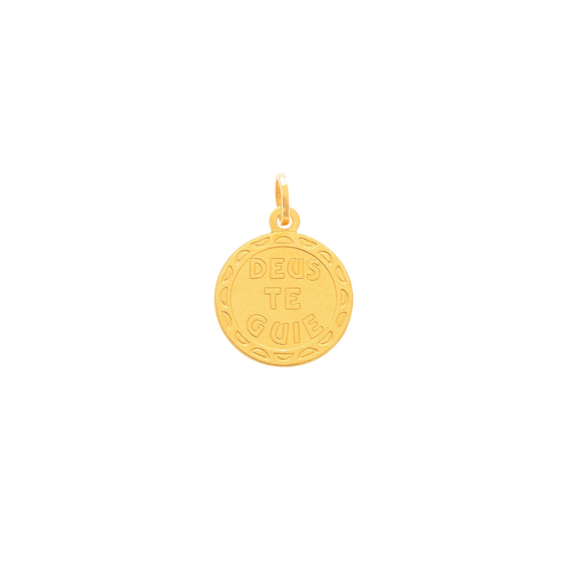 Medalha "Deus te Guie "em Ouro 19kl (1.4cm) - Loja do Ouro