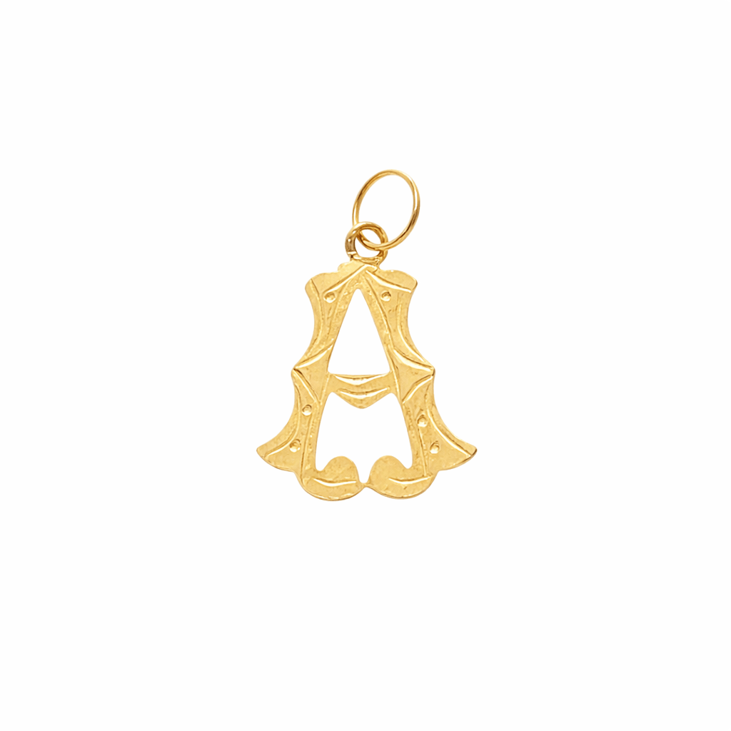Medalha Letra A Raiada em Ouro 19kl (1.73cm) - Loja do Ouro