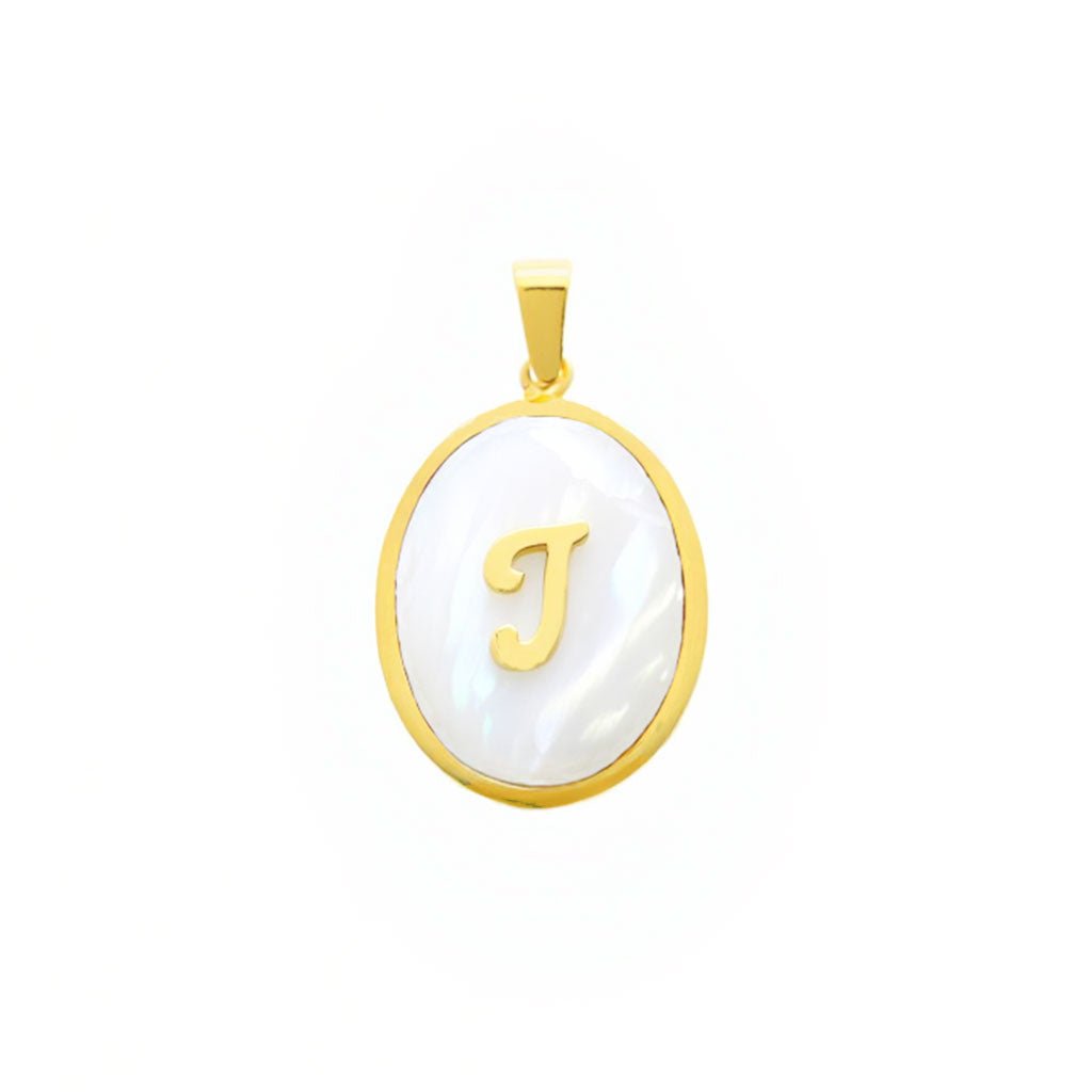 Medalha Madrepérola com Letra "J" em Ouro 19kl (2cm) - Loja do Ouro