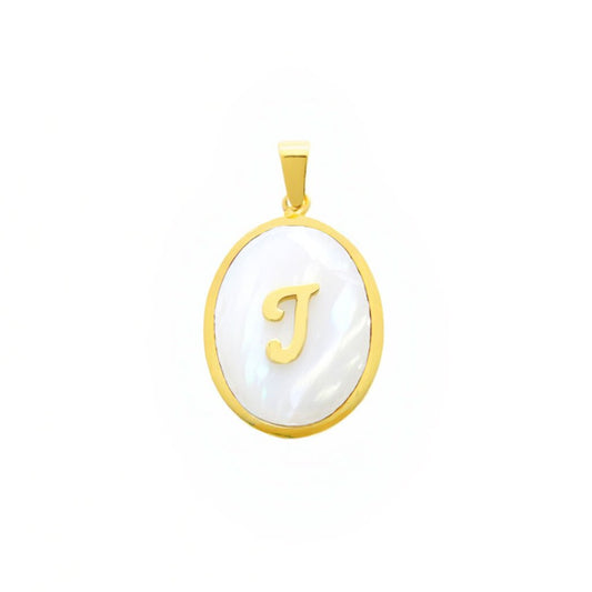 Medalha Madrepérola com Letra "J" em Ouro 19kl (2cm) - Loja do Ouro