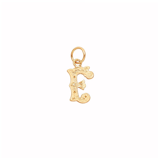 Medalha Raiada em Ouro 19kl com Letra E - Loja do Ouro