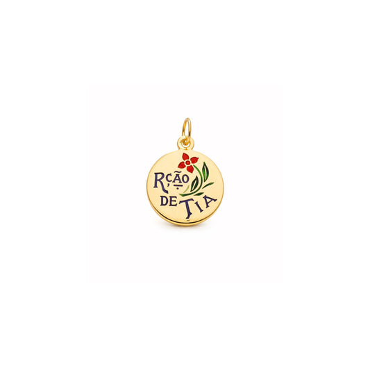 Medalha "Rção de Tia" em Ouro 19kl (1.04cm) - Loja do Ouro
