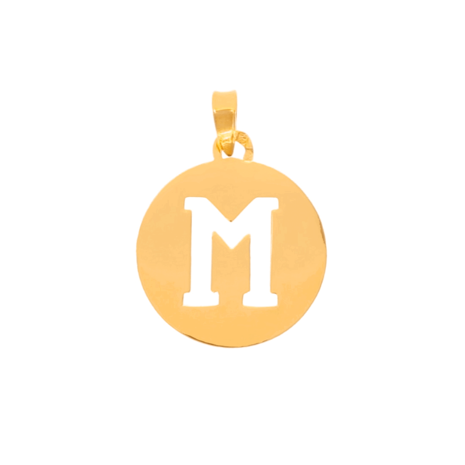 Medalha Redonda em Ouro 19kl com Letra M (2cm) - Loja do Ouro