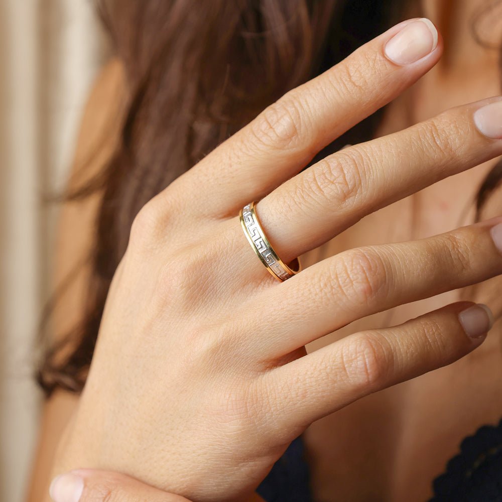 Par de Alianças Imperial em Ouro Bicolor 19kl (T23 - T27) - Loja do Ouro