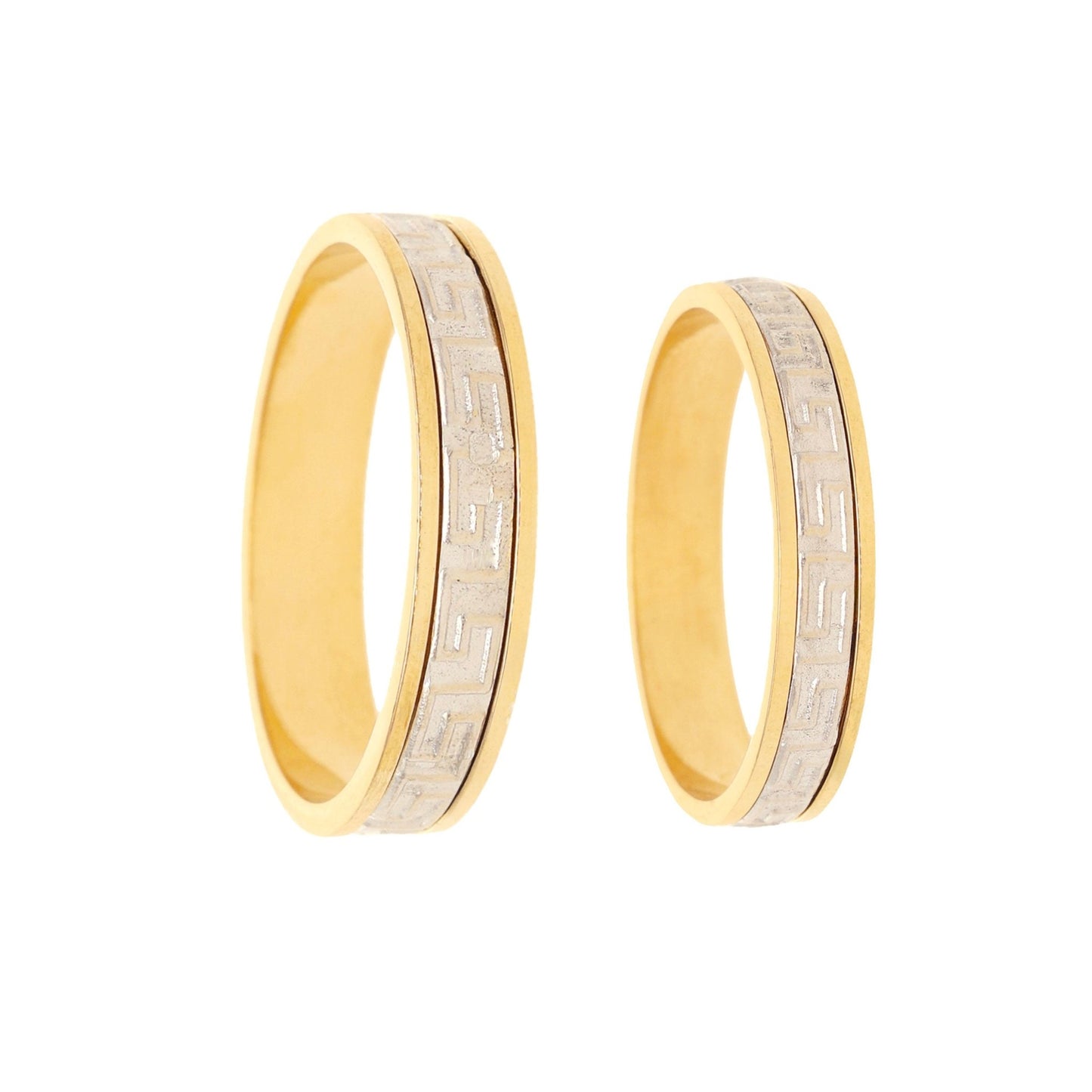 Par de Alianças Imperial em Ouro Bicolor 19kl (T23 - T27) - Loja do Ouro