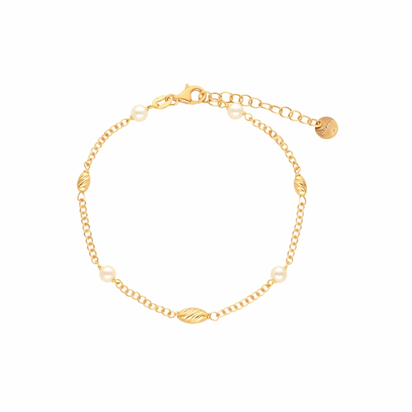 Pulseira Amélia em Prata Dourada (15cm) - Loja do Ouro