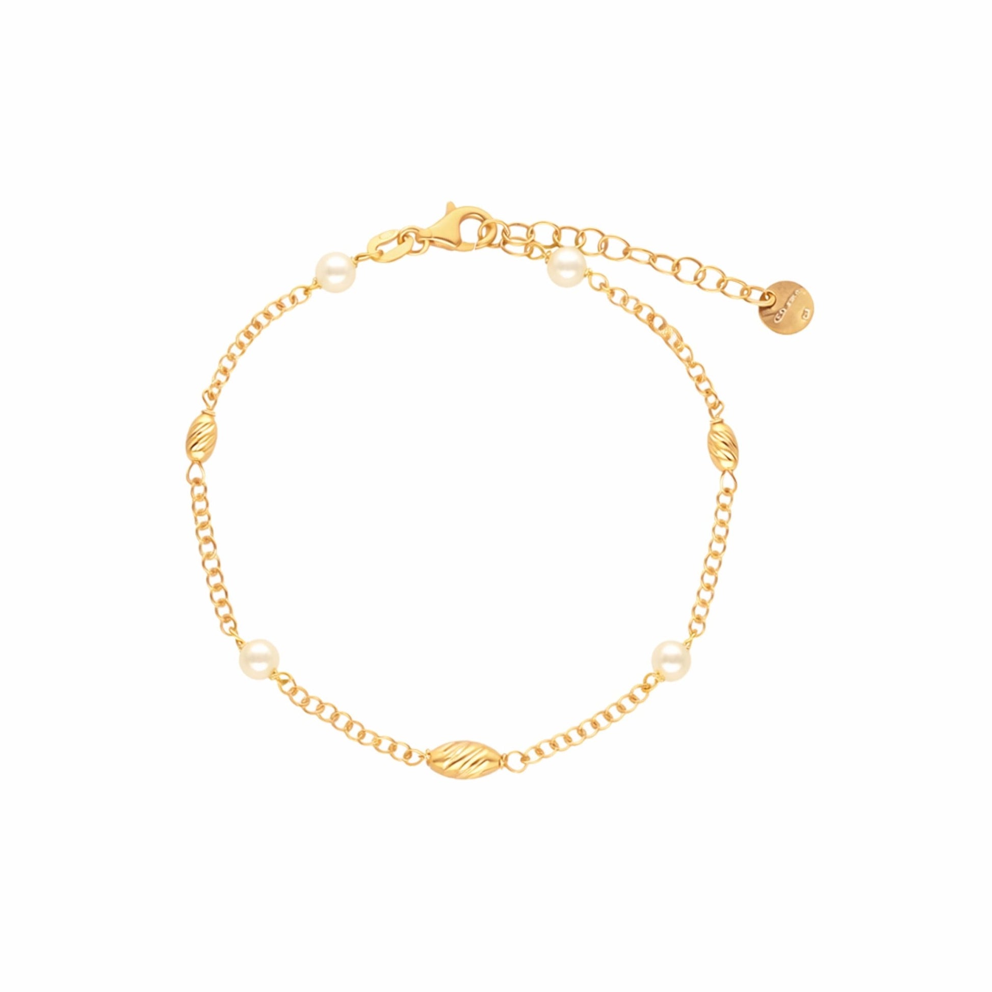 Pulseira Amélia em Prata Dourada (15cm) - Loja do Ouro