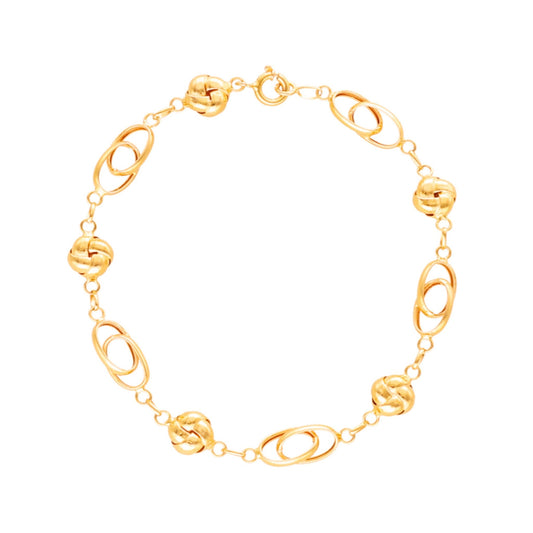 Pulseira com Elos e Nós em Ouro 19kl (21cm) - Loja do Ouro