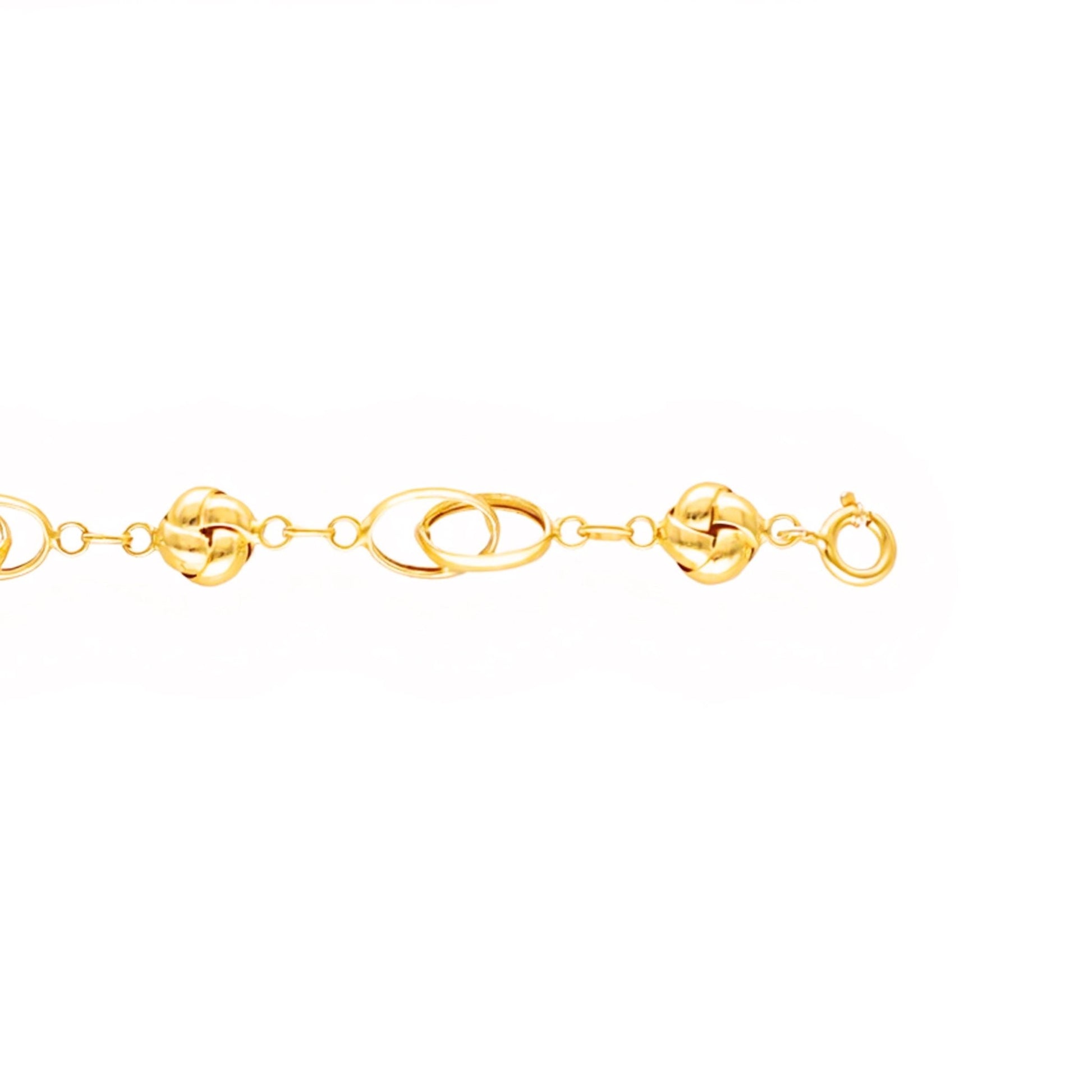Pulseira com Elos e Nós em Ouro 19kl (21cm) - Loja do Ouro